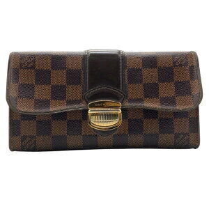 Louis Vuitton Sistine Portefeuille Wallet Damier Ebene Brown leather